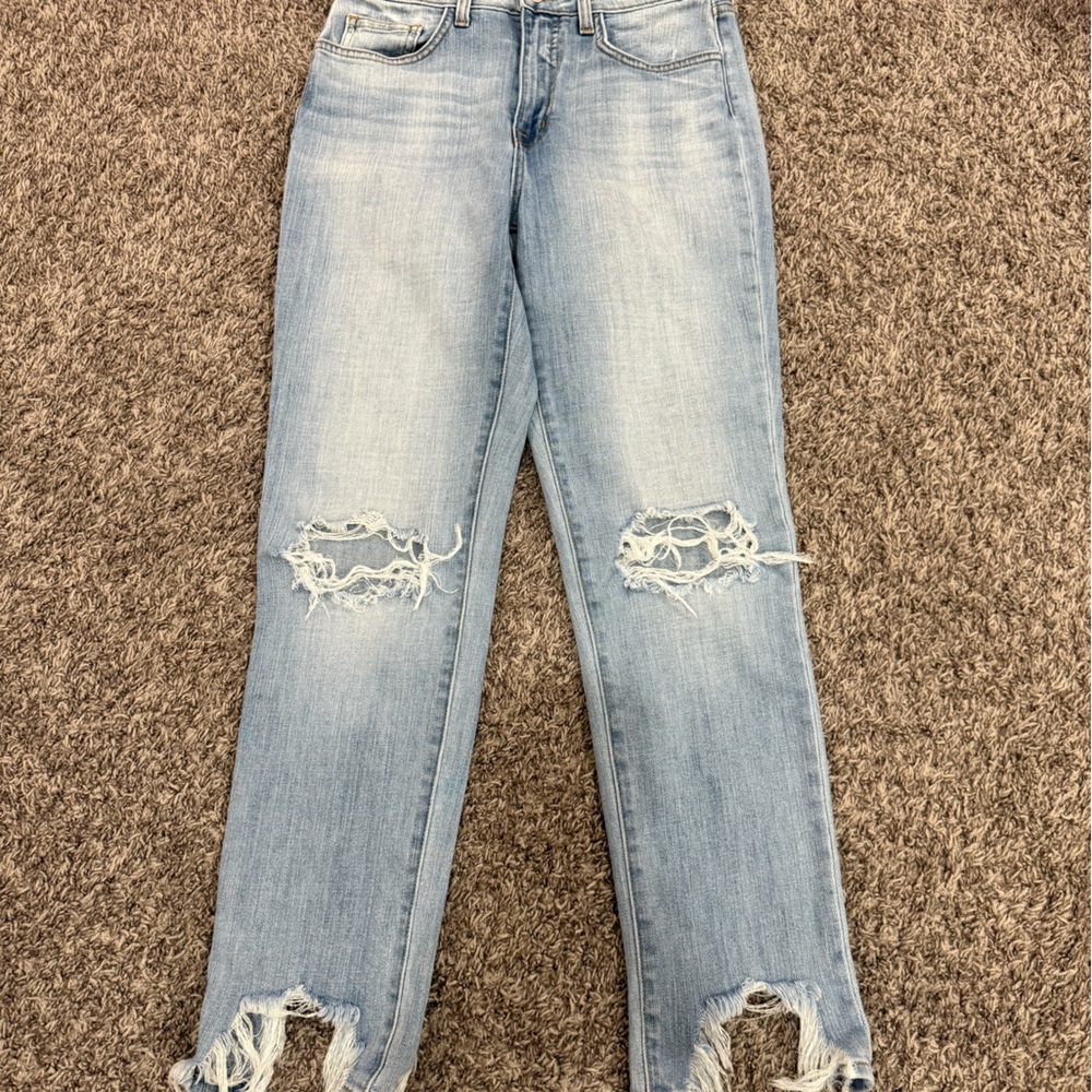 L'AGENCE Light Blue Distressed Skinny Jeans